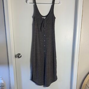 O'Neill Charcoal Button-Front Midi Dress XS